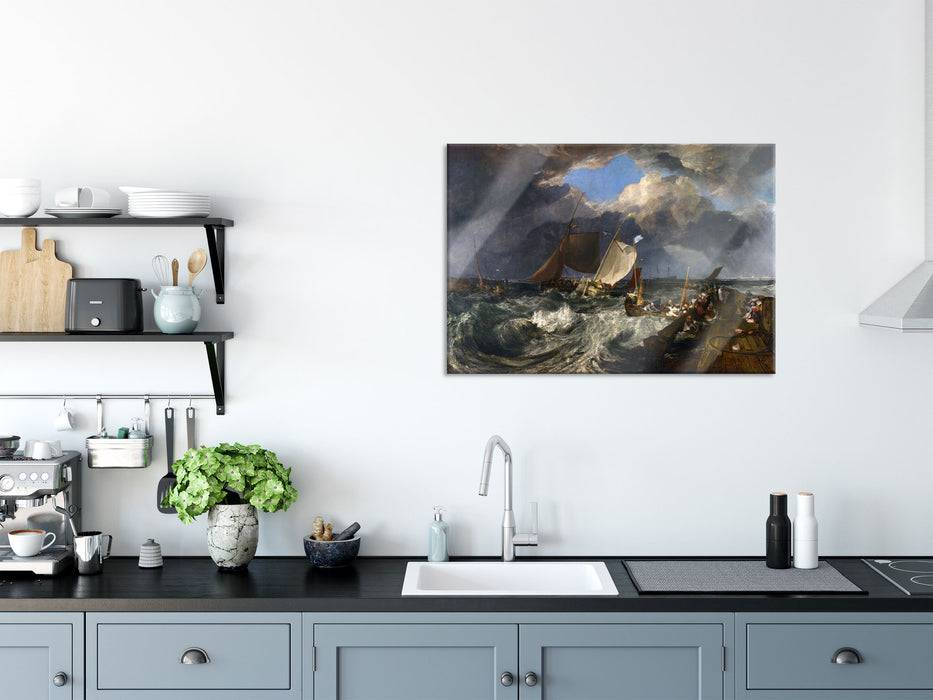 Pixxprint William Turner - Calais Pier  , Glasbild Sonderangebote