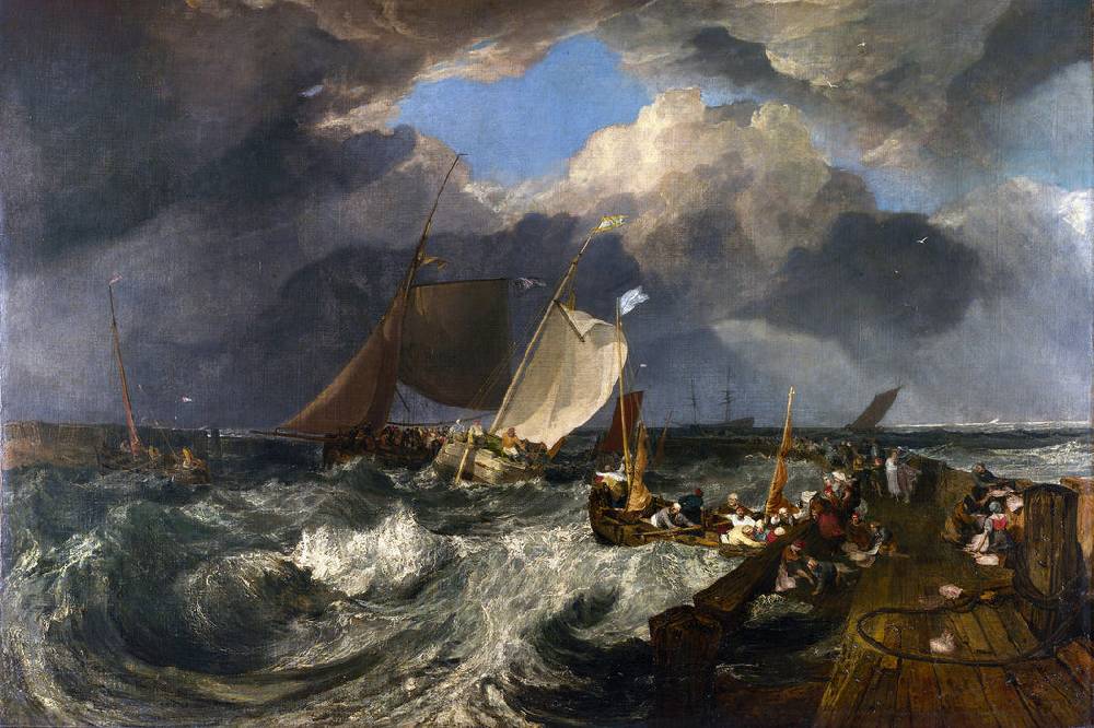 Pixxprint William Turner - Calais Pier  , Glasbild Sonderangebote