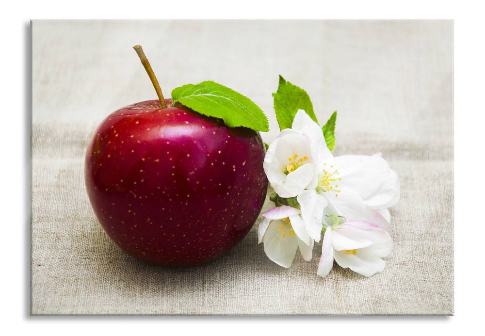 Pixxprint Knackiger roter Apfel, Glasbild Wochenangebot