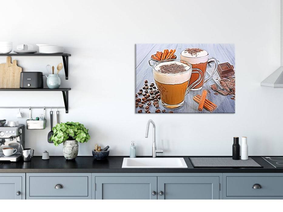 Pixxprint Tassen Kaffee mit Schokolade, Glasbild Letzte 3 Tage