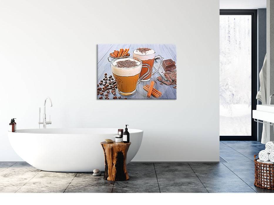 Pixxprint Tassen Kaffee mit Schokolade, Glasbild Letzte 3 Tage