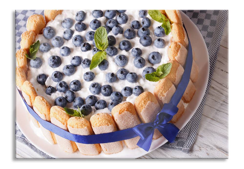 Pixxprint Köstliche Heidelbeertorte, Glasbild JETZT KAUFEN