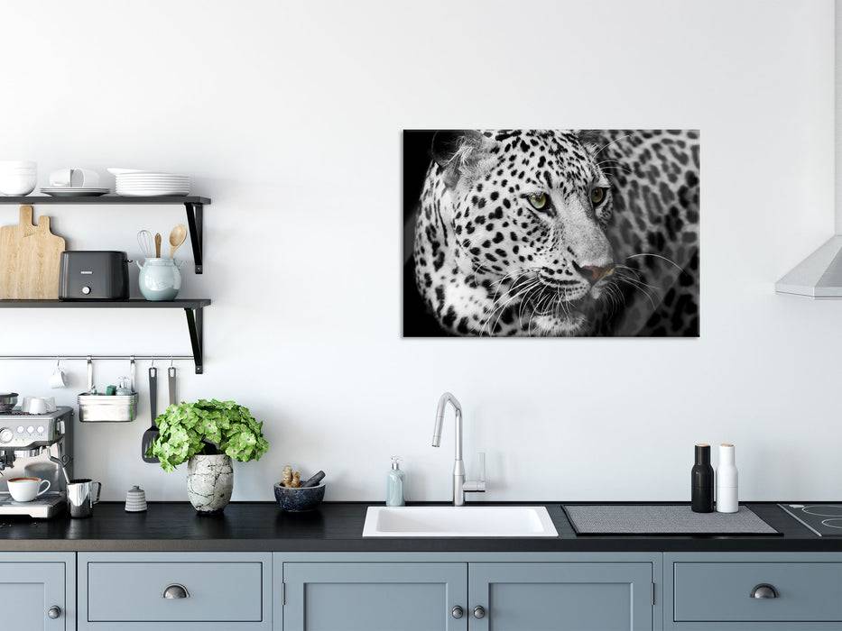 Pixxprint Stolzer Leopard, Glasbild Bis zu 50% Rabatt