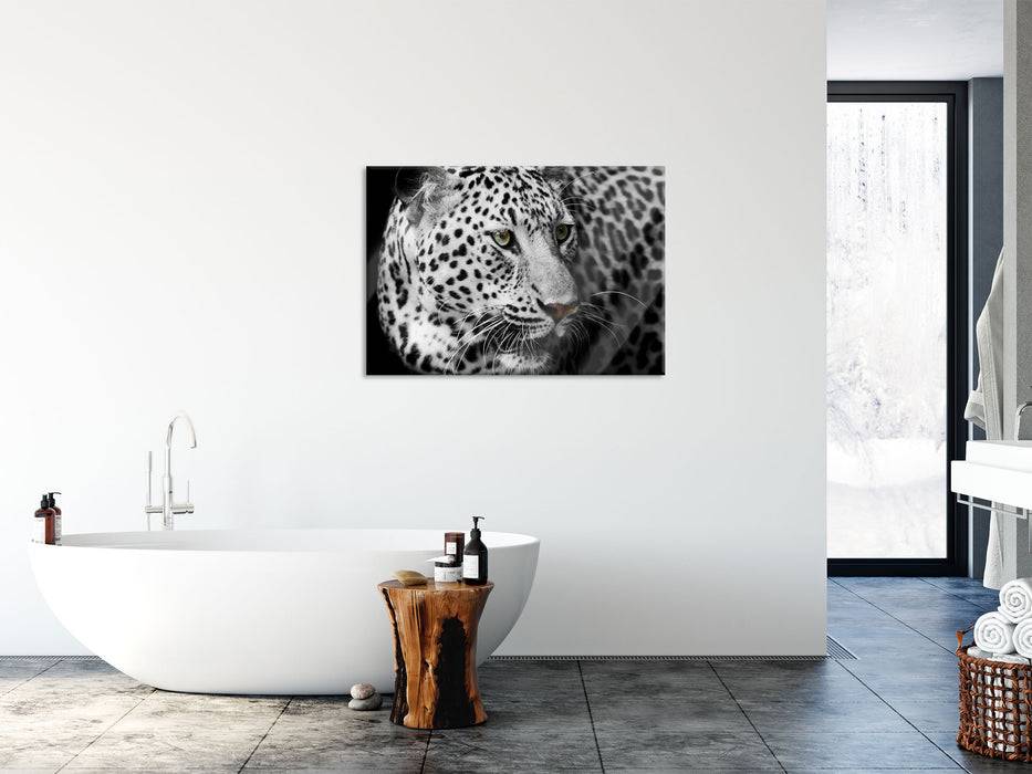Pixxprint Stolzer Leopard, Glasbild Bis zu 50% Rabatt