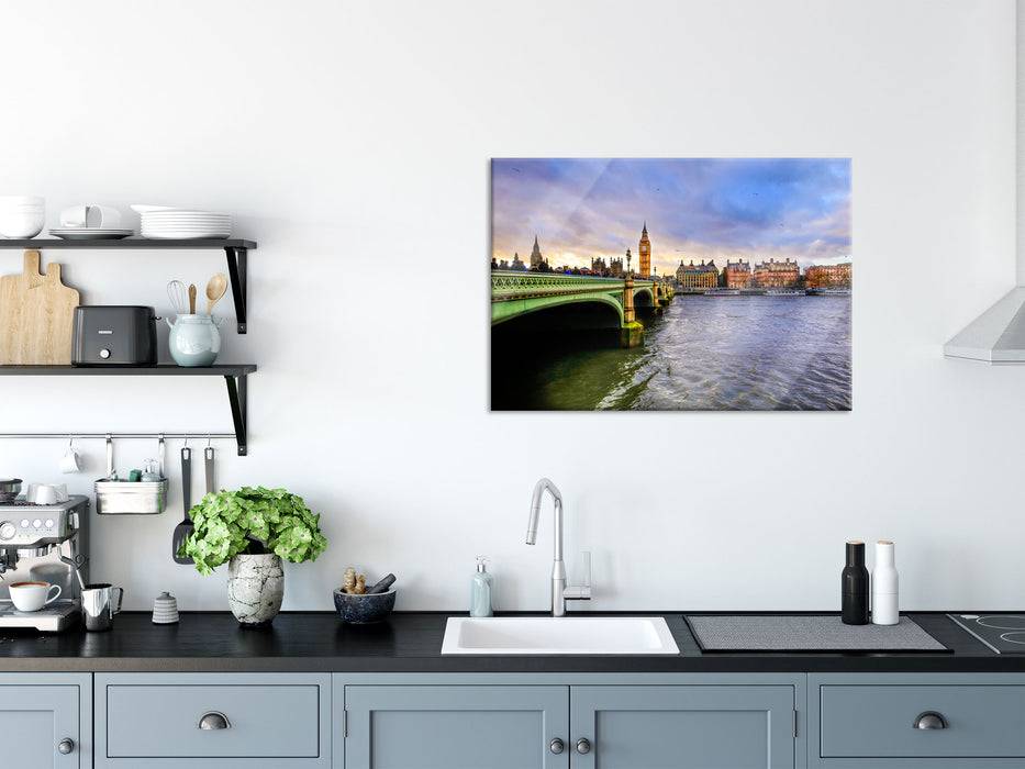 Pixxprint Big Ben an der Themse, Glasbild Bis zu 60% Rabatt
