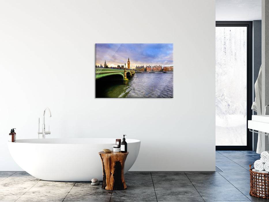 Pixxprint Big Ben an der Themse, Glasbild Bis zu 60% Rabatt