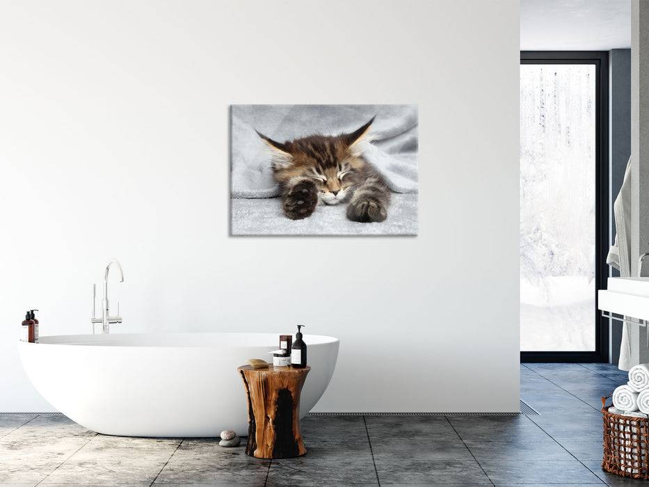 Pixxprint Kleines süßes Kätzchen, Glasbild Bis zu 65% Rabatt