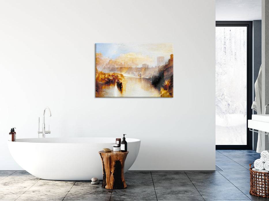 Pixxprint William Turner - Agrippina Landing with the Ashes of Ge, Glasbild Black Friday Preise