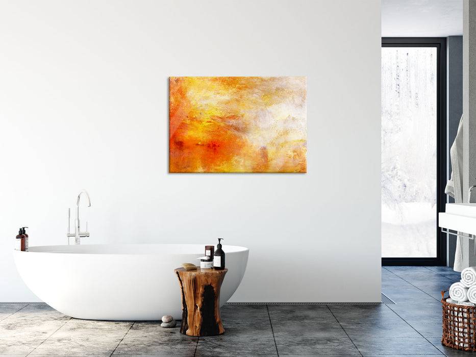 Pixxprint William Turner - Sun Setting over a Lake , Glasbild Im Verkauf