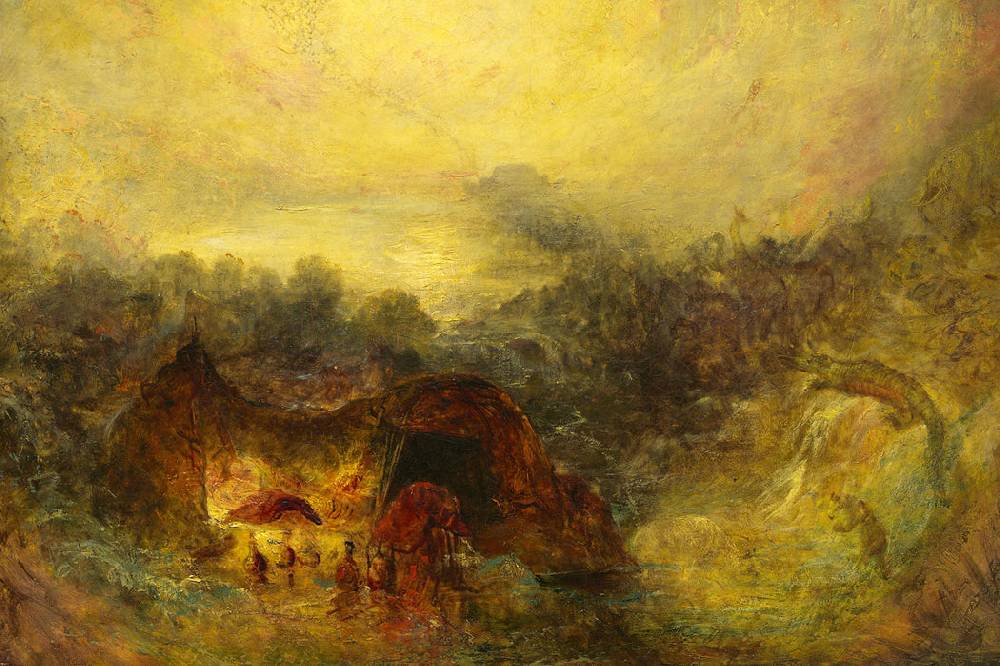 Pixxprint William Turner - The Evening of the Deluge , Glasbild zollfrei