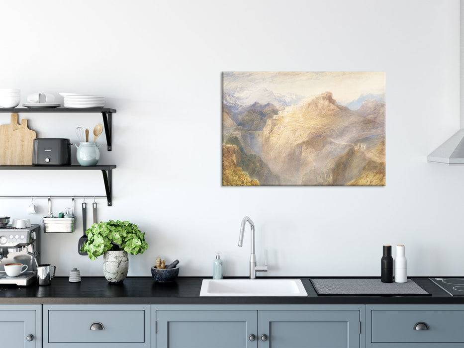 Pixxprint William Turner - Fort of L'Essillon Val de la Maurienne, Glasbild 2025