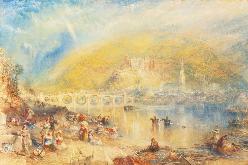 Pixxprint William Turner - HEIDELBERG WITH A RAINBOW, Glasbild Auslauf