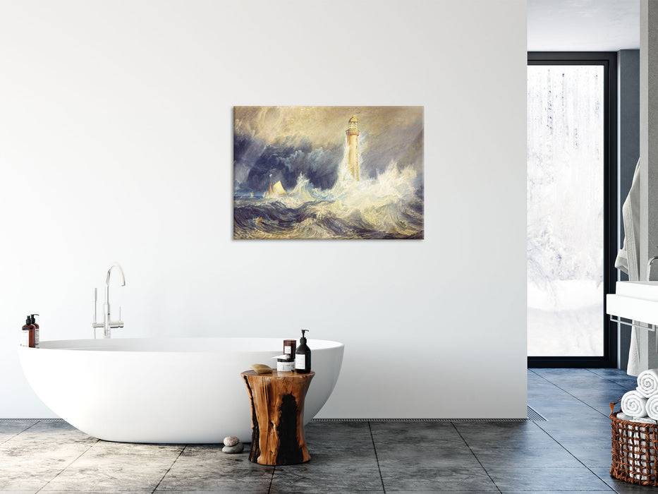 Pixxprint William Turner - Bell Rock Lighthouse , Glasbild im Angebot