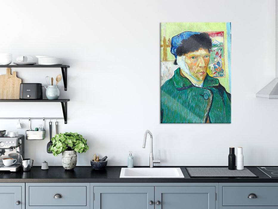 Pixxprint Vincent Van Gogh - Selbstportrait mit bandagiertem Ohr, Glasbild Meist gekauft