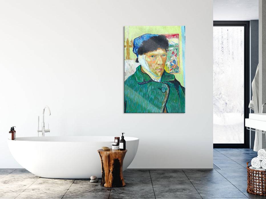 Pixxprint Vincent Van Gogh - Selbstportrait mit bandagiertem Ohr, Glasbild Meist gekauft