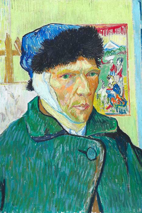 Pixxprint Vincent Van Gogh - Selbstportrait mit bandagiertem Ohr, Glasbild Meist gekauft