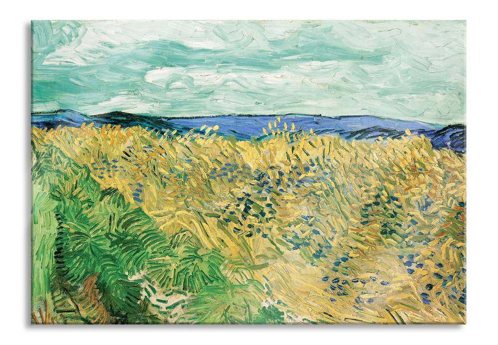 Pixxprint Vincent Van Gogh - Weizenfeld mit Kornblumen , Glasbild