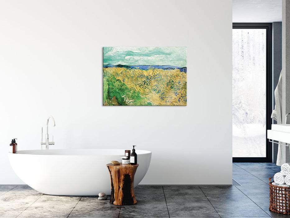 Pixxprint Vincent Van Gogh - Weizenfeld mit Kornblumen , Glasbild Fabrik Onlineshop