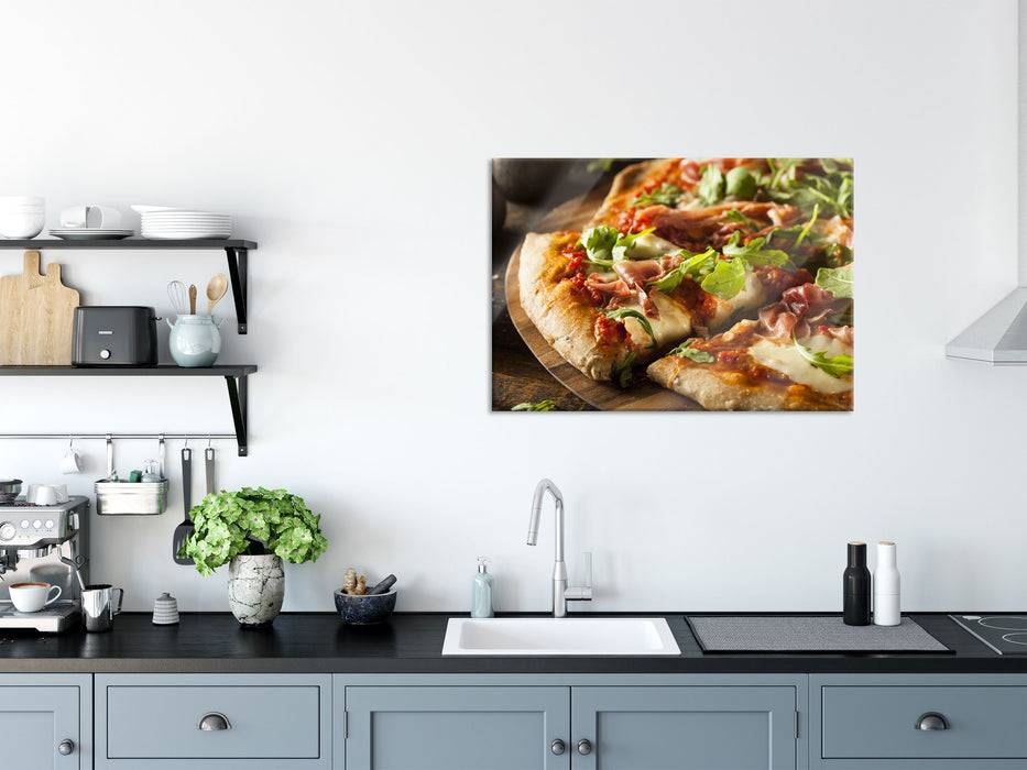 Pixxprint Köstliche italienische Pizza, Glasbild Sonderangebot