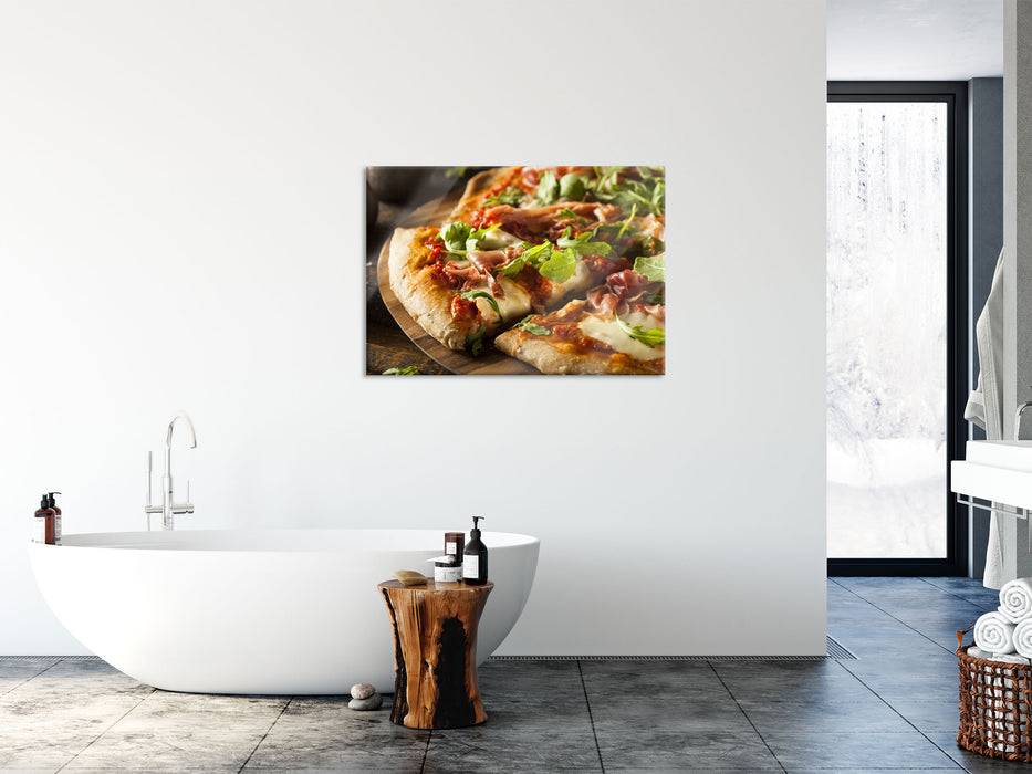 Pixxprint Köstliche italienische Pizza, Glasbild Sonderangebot
