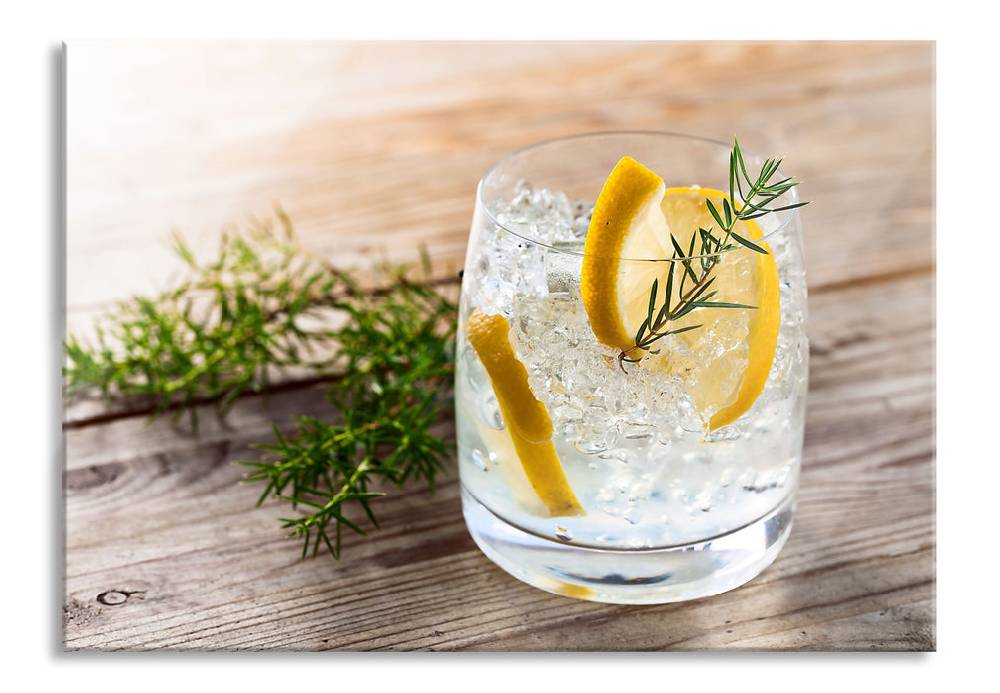 Pixxprint Leckerer Gin Tonic, Glasbild Black Friday