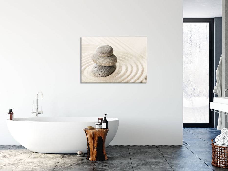 Pixxprint Steine in Sand mit Muster, Glasbild Muttertagsangebot