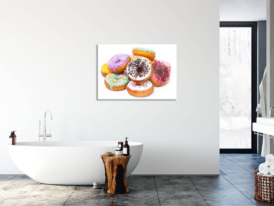 Pixxprint Leckere bunte Donuts, Glasbild Jubiläumsangebot