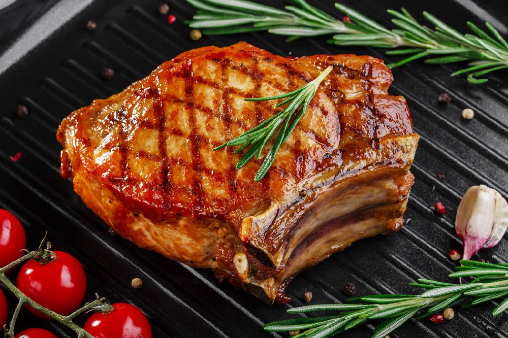 Pixxprint Rumpsteak mit Gewürzen, Glasbild Heißer Verkauf
