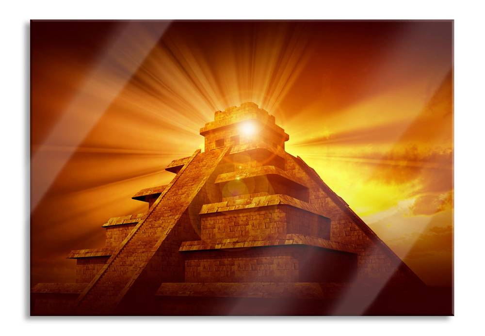 Pixxprint Prächtige Maya Pyramide, Glasbild Top Angebot