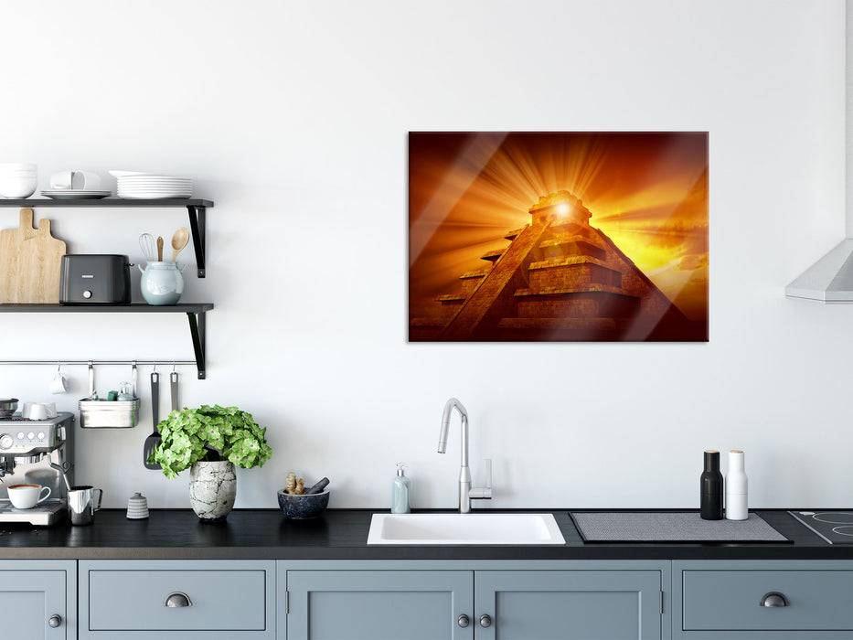 Pixxprint Prächtige Maya Pyramide, Glasbild Top Angebot
