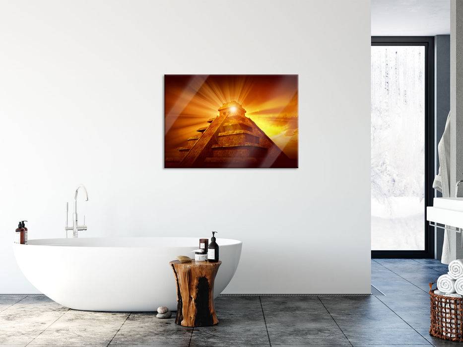 Pixxprint Prächtige Maya Pyramide, Glasbild Top Angebot