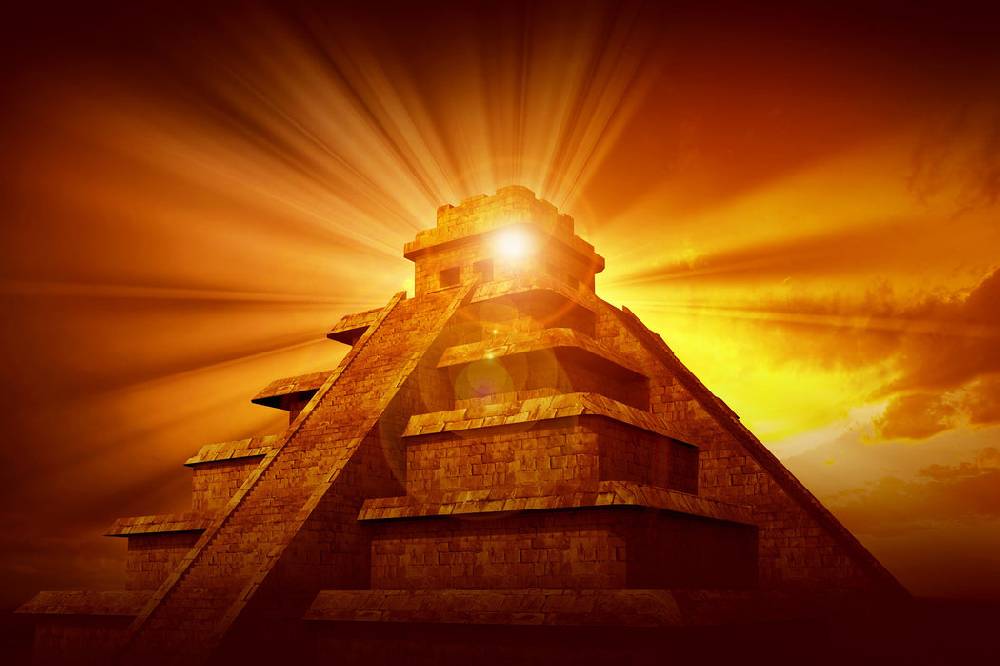 Pixxprint Prächtige Maya Pyramide, Glasbild Top Angebot