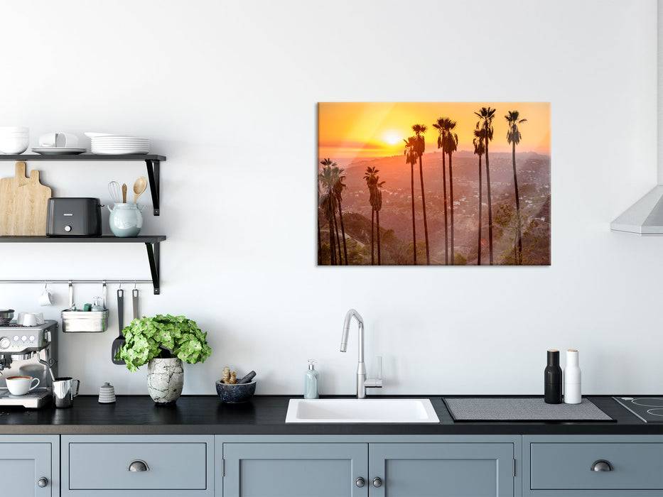 Pixxprint Blick auf Hollywood, Glasbild Online Outlet
