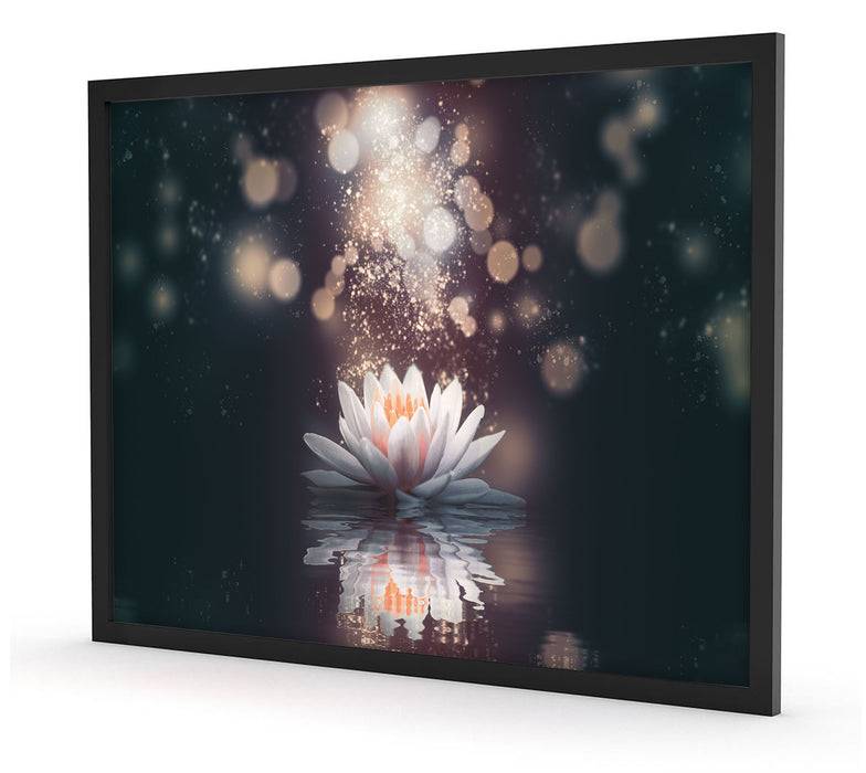 Pixxprint Magische Lotusblüte mit Glitzerstaub, Poster mit Bilderrahmen Saisonale Angebote