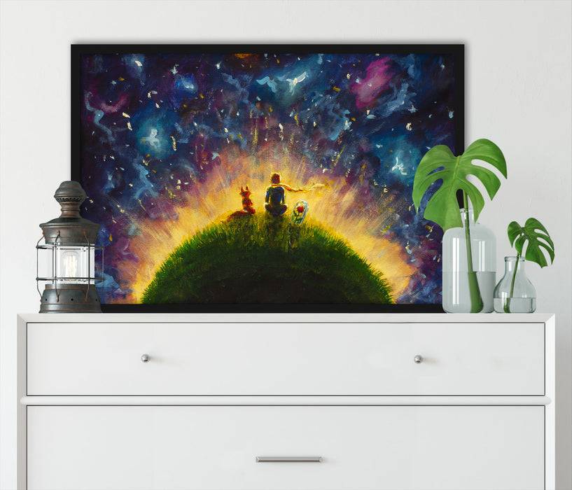 Pixxprint Ölgemälde "Der kleine Prinz", Poster mit Bilderrahmen Neueste Stile