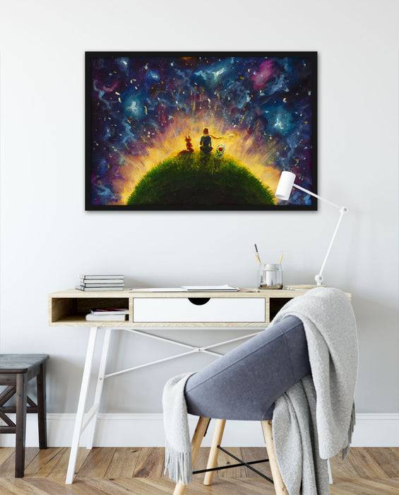 Pixxprint Ölgemälde "Der kleine Prinz", Poster mit Bilderrahmen Neueste Stile