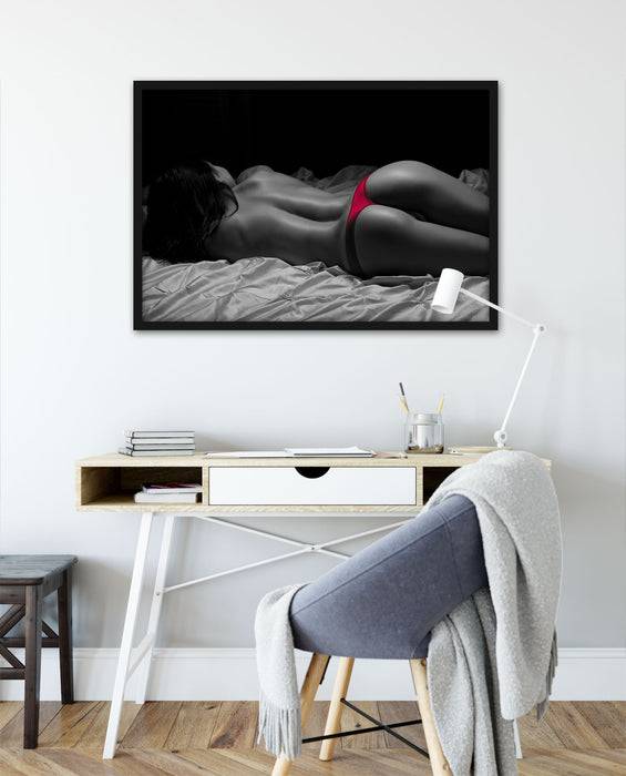 Pixxprint Perfekter Frauen Po, Poster mit Bilderrahmen Fabrikladen