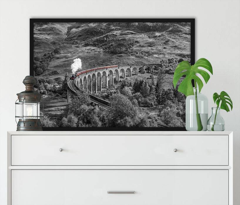 Pixxprint Eisenbahnviadukt in Schottland, Poster mit Bilderrahmen 50% Rabatt für begrenzte Zeit