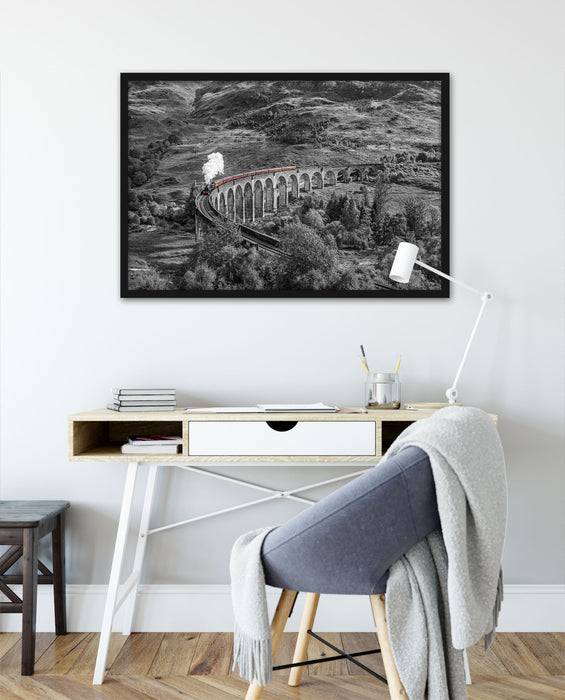 Pixxprint Eisenbahnviadukt in Schottland, Poster mit Bilderrahmen 50% Rabatt für begrenzte Zeit