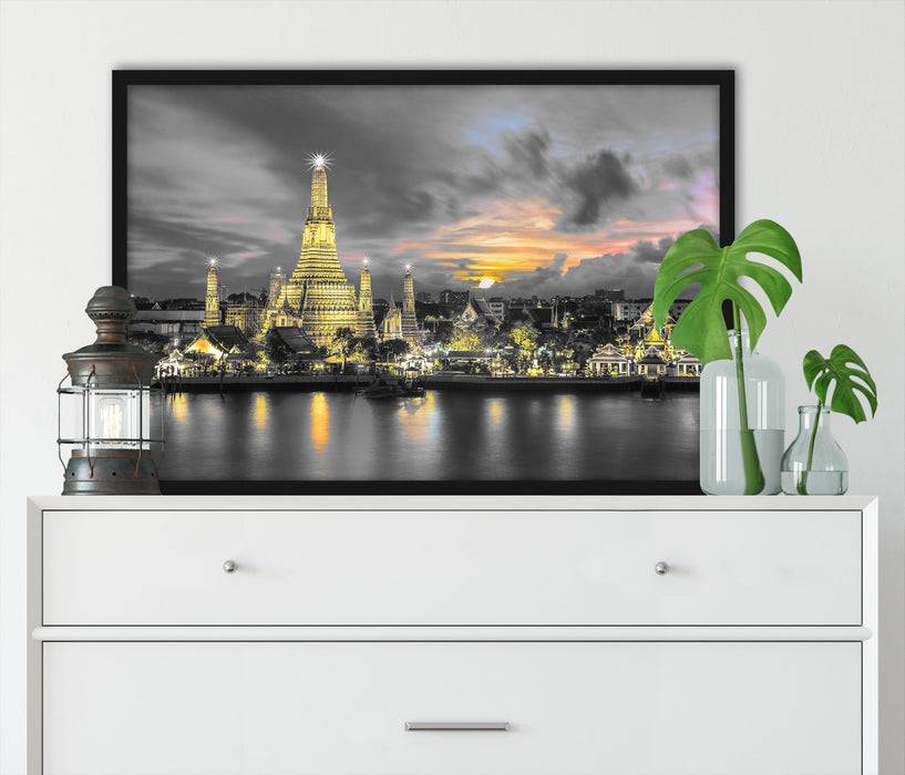 Pixxprint Tempel Bangkok Thailand, Poster mit Bilderrahmen Rabatte dieses Monats
