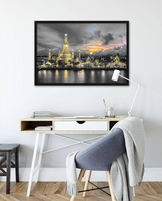 Pixxprint Tempel Bangkok Thailand, Poster mit Bilderrahmen Rabatte dieses Monats