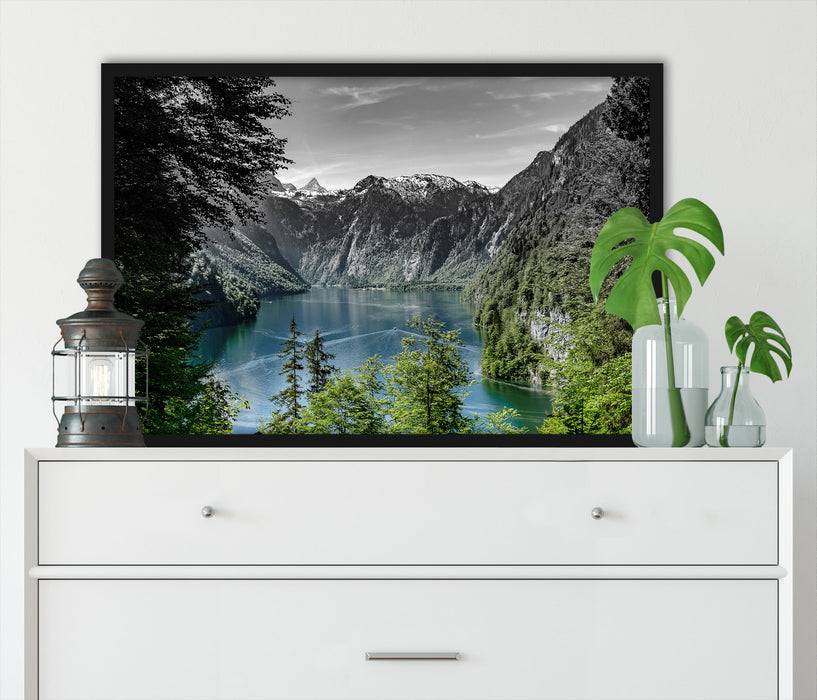 Pixxprint Blick auf den Königssee, Poster mit Bilderrahmen 2025