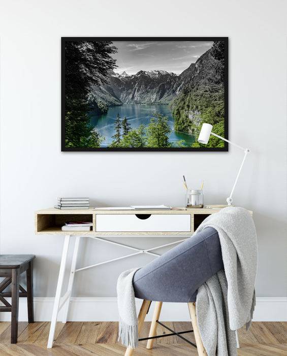 Pixxprint Blick auf den Königssee, Poster mit Bilderrahmen 2025
