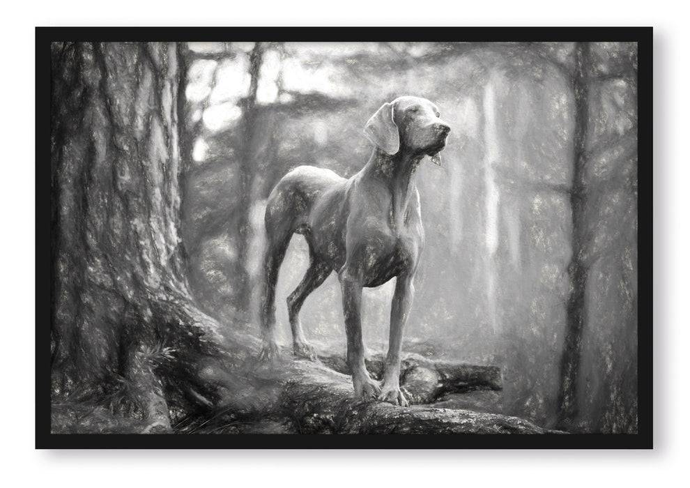 Pixxprint Hund auf Baumwurzeln, Poster mit Bilderrahmen Angebote