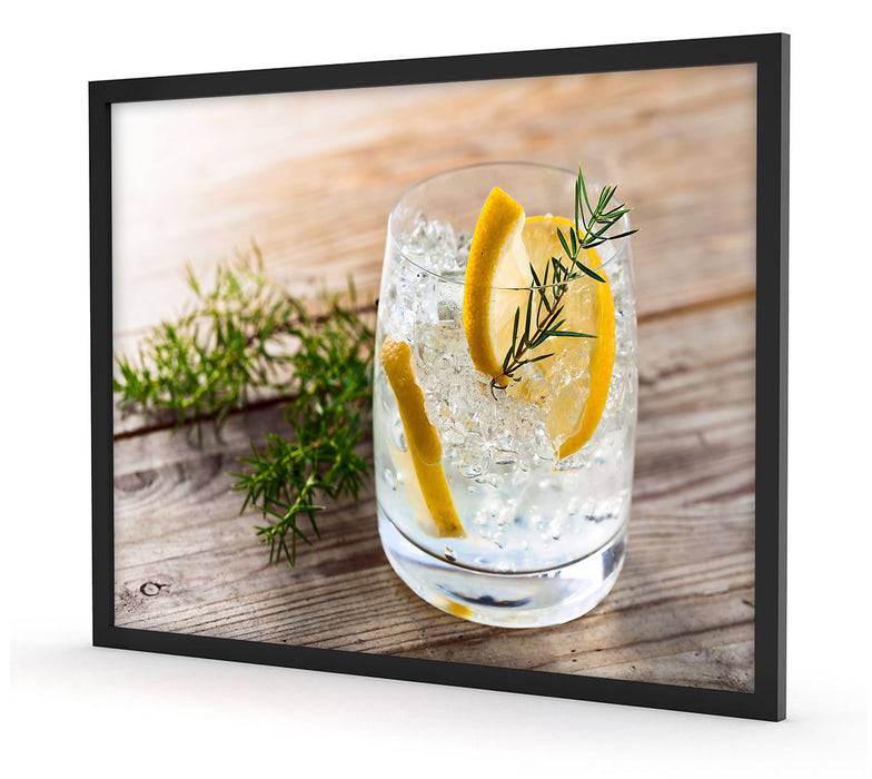 Pixxprint Leckerer Gin Tonic, Poster mit Bilderrahmen im Angebot