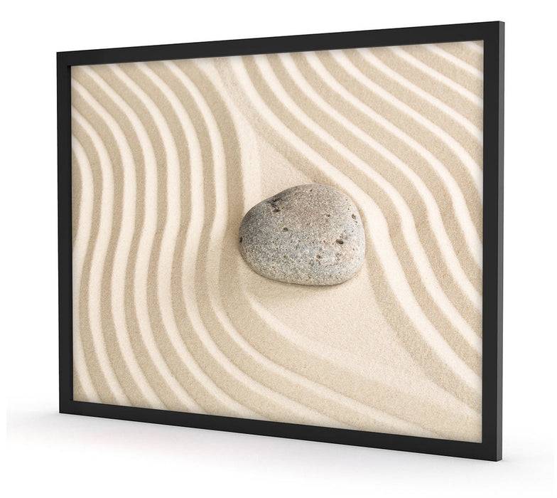 Pixxprint Steine in Sand mit Muster, Poster mit Bilderrahmen Günstiger Verkauf