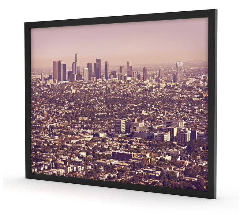 Pixxprint Skyline von Los Angeles, Poster mit Bilderrahmen Kostenloser Versand