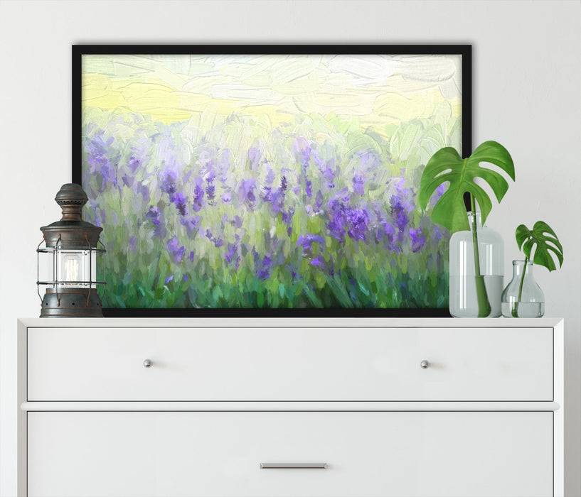 Pixxprint Wunderschönes Lavendelfeld, Poster mit Bilderrahmen Fabrik Onlineshop