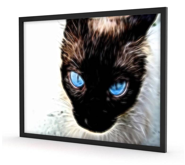 Pixxprint Schwarze elegante Katze, Poster mit Bilderrahmen Großer Ausverkauf