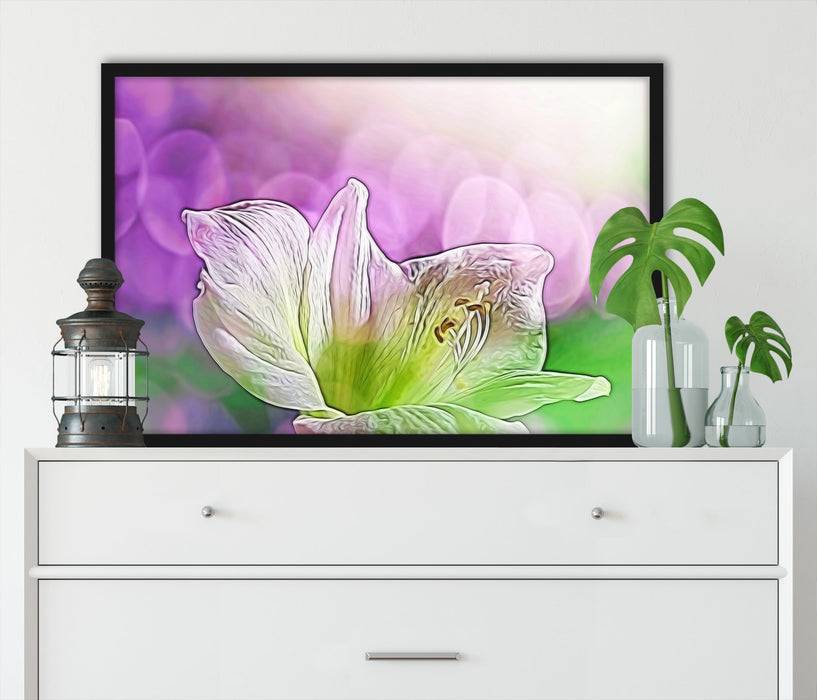 Pixxprint Zarte prächtige Lilie, Poster mit Bilderrahmen Flash Sale